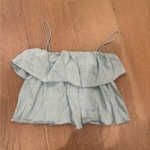 Alice + Olivia Soft Blue Ruffle Camisole